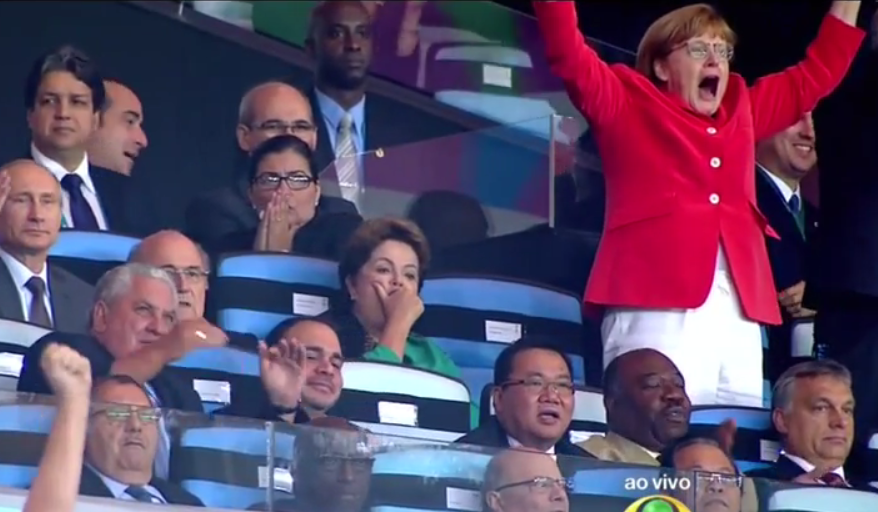 Ինչպես է ցնծում Գերմանիայի կանցլեր Անգլեա Մերկելը՝ Գերմանիայի հավաքականի խփած գոլը տեսնելով. տեսանյութ
