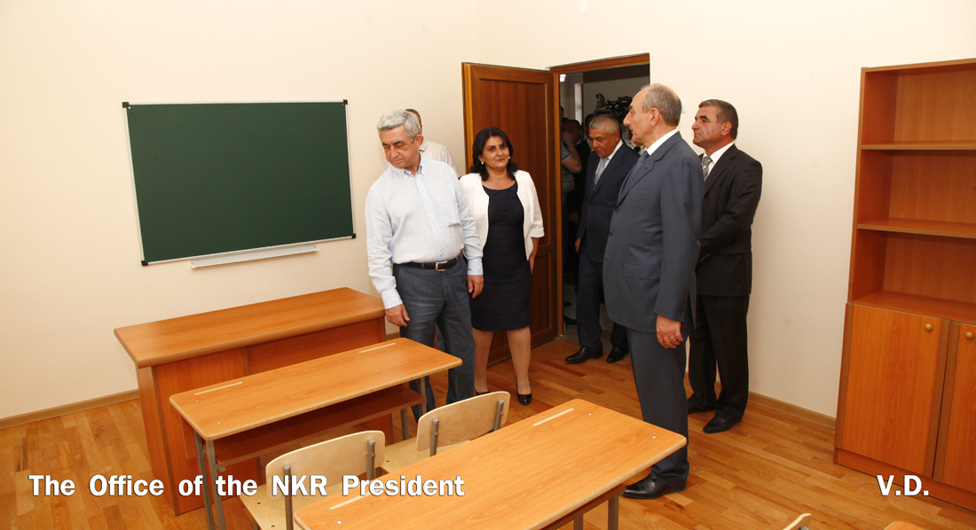 B. Sahakyan and S. Sargsyan partook in the opening ceremony of new school building in Chapar village