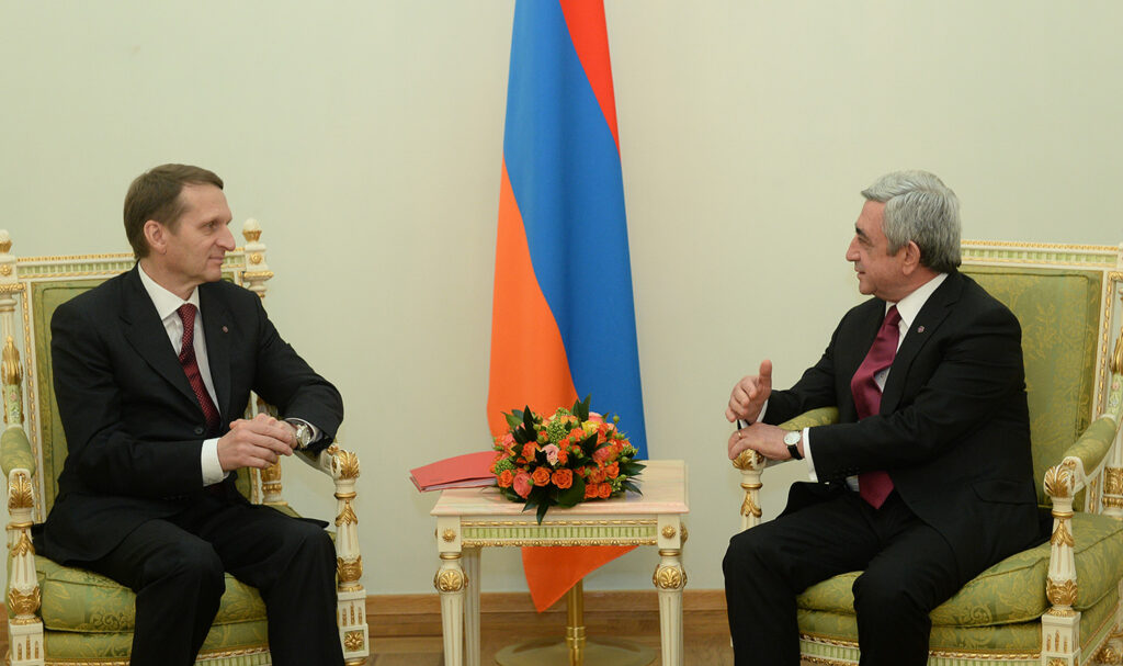 President Sargsyan receives Russian State Duma Speaker Sergey Naryshkin