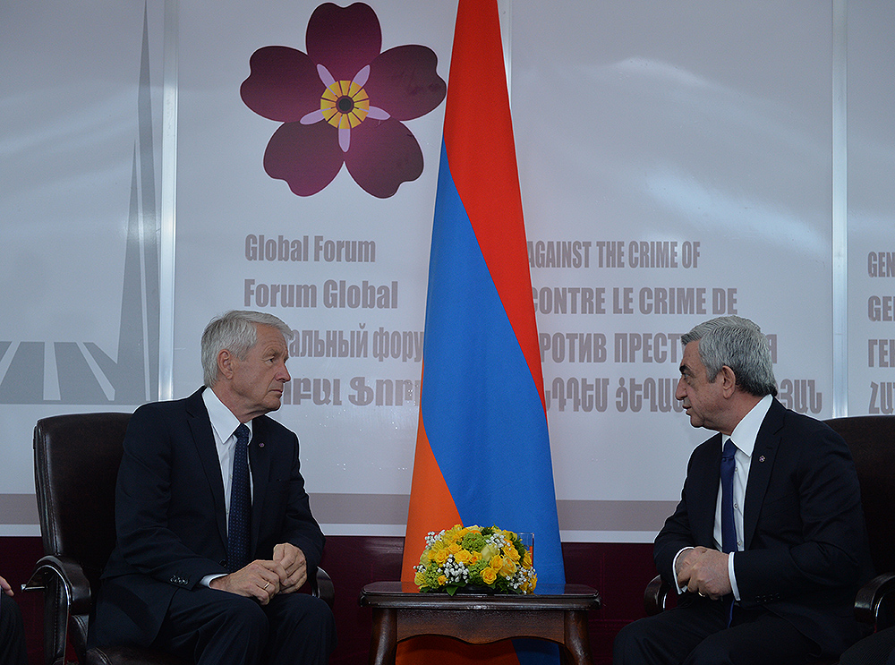 Serzh Sargsyan meets with CoE Secretary-General Thorbjørn Jagland