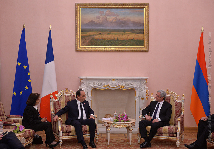Նախագահ Սերժ Սարգսյանը հանդիպում է ունեցել Ֆրանսիայի նախագահ Ֆրանսուա Օլանդի հետ
