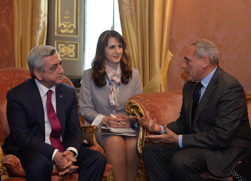 S. Sargsyan meets with Presidents of Italy’s Chamber of Deputies and Senate