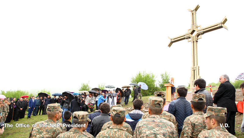 Cross-monument commemorating the Armenian Genocide Centennial is opened in Stepanakert
