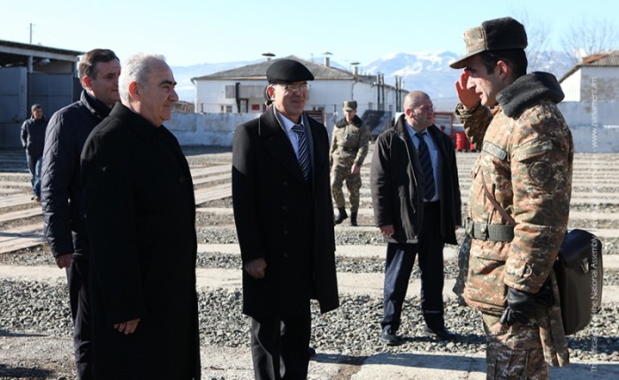 Galust Sahakyan visits tank military unit in Karabakh
