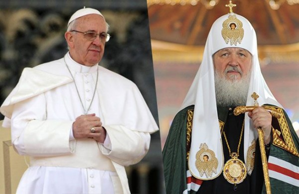Pope Francis holds talks with Russian Orthodox Patriarch