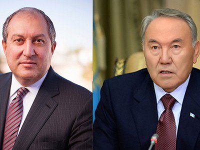 Армен Саркисян и Нурсултан Назарбаев провели телефонный разговор
