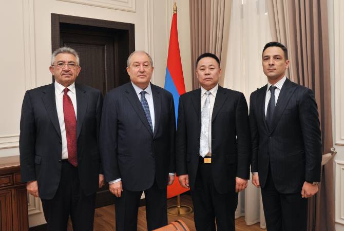 ՀՀ Նախագահը չինական ընկերության ղեկավարի հետ խոսել է հայ-չինական բարձր մակարդակի հարաբերությունների մասին