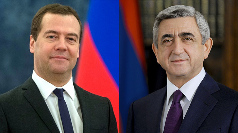 Медведев отметил личный вклад Саргсяна в развитие российско-армянских отношений