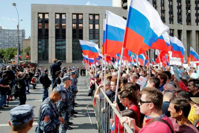 Մոսկվայի կենտրոնում կազմակերպված բողոքի ակցիային մասնակցում է ավելի քան երեք հազար մարդ