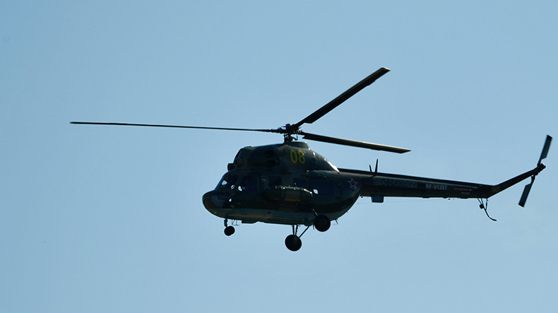 В Украине во время взлета упал вертолет