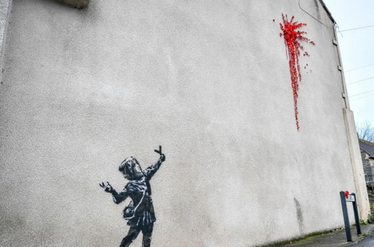 Փողոցային նկարիչ Բենքսին Սբ Վալենտինի օրվա առթիվ ուշագրավ աշխատանք է ներկայացրել