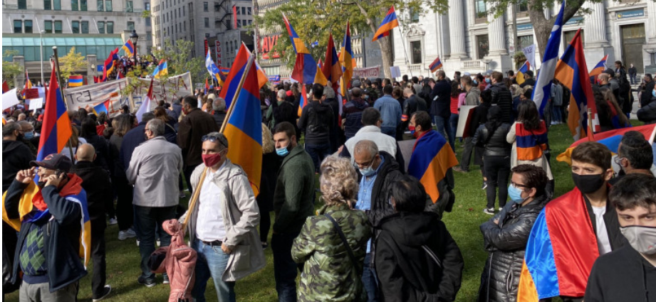 Մոնրեալում հարյուրավոր հայեր բողոքի ցույց են անցկացրել ընդդեմ Ադրբեջանի. Lուսանկարներ
