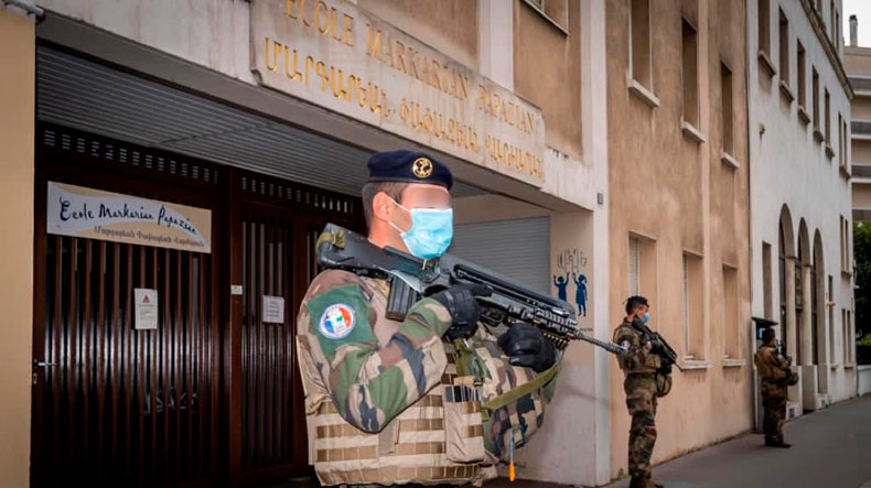 Տխուր, բայց խորհրդանշական․ Ֆրանսիայում զինվորականները պաշտպանում են հայկական կառույցների անվտանգությունը